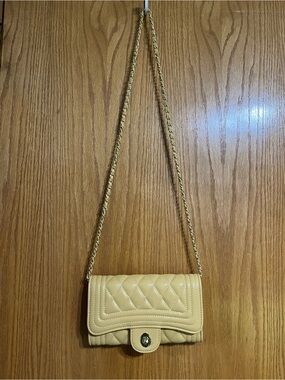 Quilted Yellow Chain Crossbody Bag